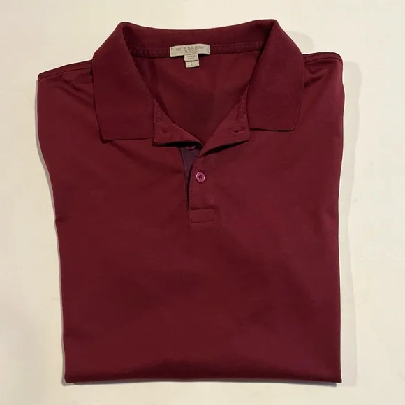 Burberry Brit Women’s Maroon Short Sleeve Polo Shirt Size L - Picture 1 of 7